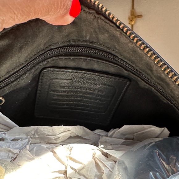 Coach Black Leather Shoulder Bag with Gold Accents - Picture 11 of 13